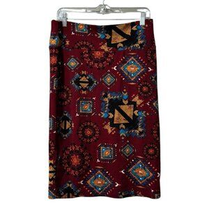 LuLaRoe Womens‎ Size Large Skirt Spun Polyester Aztec Western Colorful Country